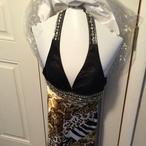 Animal print prom dress